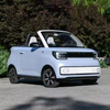 High Speed Wuling Hongguang Mini EV Microcar 2-door 2-seat Soft Top Convertible 280km Range 100km/h